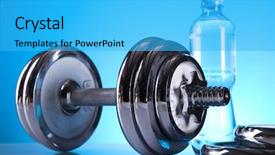 Presentation with dumbell - Amazing PPT theme having dumbell backdrop and a  colored foreground