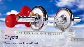  Presentation with dumbell - Beautiful presentation theme featuring dumbell backdrop and a lemonade colored foreground