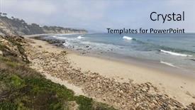  Presentation with fishermans cove - Slides with dume cove beach in malibu background and a light blue colored foreground