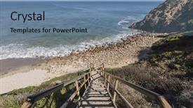  Presentation with public partnership - Presentation theme enhanced with dume cove in malibu background and a seafoam green colored foreground