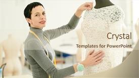  Presentation with lace design - PPT theme with dummy with new white lace background and a lemonade colored foreground