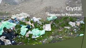  Presentation with pollution waste - PPT theme enhanced with dump background metaphor to pollution background and a gray colored foreground