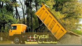  Presentation with dump truck - Audience pleasing theme consisting of dump-body truck in work backdrop and a tawny brown colored foreground