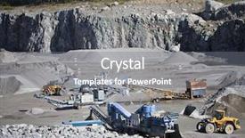  Presentation with dump site - PPT theme with dump truck - activity in the construction site background and a gray colored foreground