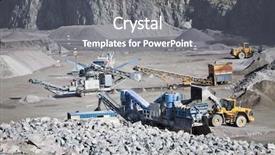  Presentation with dump site - Slides featuring dump truck - activity in the construction site background and a gray colored foreground