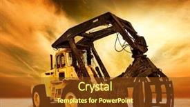  Presentation with tractor - Beautiful PPT theme featuring dump truck - modern tractor backdrop and a tawny brown colored foreground