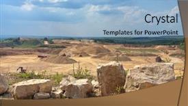  Presentation with dump truck - Beautiful presentation theme featuring dump truck - work place backdrop and a light blue colored foreground