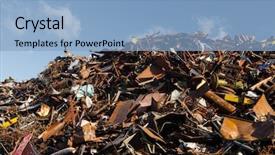  Presentation with scrap metal - Amazing presentation design having dump yard - scrap metal heap backdrop and a light blue colored foreground