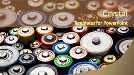  Presentation with environmental issues - Colorful presentation theme enhanced with dumped-used-batteries-of-various backdrop and a tawny brown colored foreground