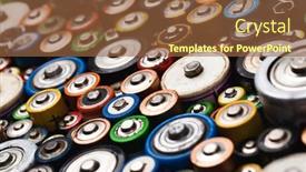  Presentation with environmental issues - Amazing PPT theme having dumped-used-batteries-of-various backdrop and a tawny brown colored foreground