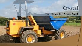  Presentation with rural - Beautiful presentation design featuring dumper truck standing idle in rural countryside backdrop and a light blue colored foreground