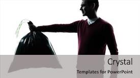  Presentation with garbage - PPT layouts enhanced with dumping garbage bag in silhouette background and a  colored foreground