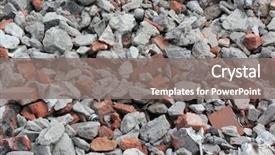  Presentation with construction - Colorful PPT theme enhanced with rock dumps - heap of construction trash backdrop and a gray colored foreground