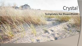  Presentation with erosion - Colorful PPT layouts enhanced with dune grass with beach house backdrop and a white colored foreground