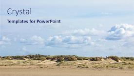  Presentation with danish - Slide set consisting of dune-landscape-at-the-beach background and a sky blue colored foreground