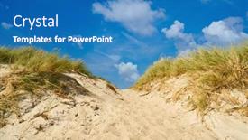  Presentation with summer at the beach - Theme enhanced with dune-on-the-beach background and a teal colored foreground