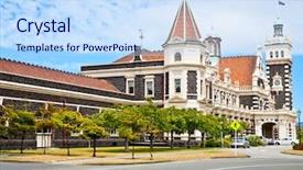  Presentation with mongolian state south korea - Amazing presentation theme having dunedin railway station south island backdrop and a sky blue colored foreground