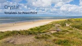  Presentation with south beach - Slide set featuring dunes-and-beach-at-bl background and a light blue colored foreground