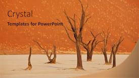  Presentation with destination - Amazing presentation theme having dunes-and-dead-acacia-trees backdrop and a red colored foreground