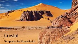  Presentation with sand dunes - Cool new presentation with dunes and rocks sahara desert backdrop and a yellow colored foreground