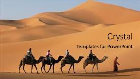  Presentation with camel caravan - Amazing presentation theme having dunes in the sahara desert backdrop and a gold colored foreground