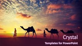 Presentation with effect - Presentation theme having dunes of thar desert background and a wine colored foreground