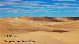  Presentation with desert - Cool new slides with dunes of the gobi desert backdrop and a yellow colored foreground
