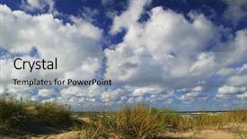  Presentation with footprint - PPT layouts featuring dunes with green grass blue background and a  colored foreground