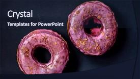  Presentation with donuts - Theme with dunkin - tasty donuts background and a wine colored foreground