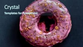  Presentation with donuts - Beautiful theme featuring dunkin - tasty donuts backdrop and a tawny brown colored foreground