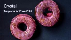  Presentation with donuts - Audience pleasing slide deck consisting of dunkin - tasty donuts backdrop and a wine colored foreground