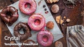  Presentation with donuts - Slides having dunkin - tasty donuts background and a tawny brown colored foreground