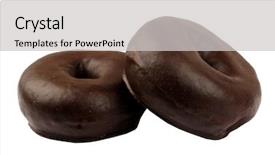  Presentation with donuts - Cool new slides with dunkin - two donuts isolated on white backdrop and a light gray colored foreground