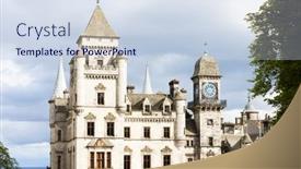  Presentation with scotland - Slides with dunrobin-castle-highlands-scotland background and a sky blue colored foreground