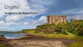  Presentation with castle - Presentation design enhanced with dunvegan-castle-on-the-isle background and a  colored foreground