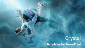  Presentation with duo - PPT layouts with duo-figure-skating-in-action background and a teal colored foreground