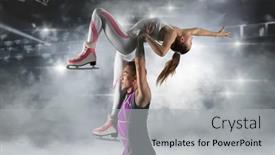  Presentation with duo - Slide set featuring duo-figure-skating-in-action background and a light gray colored foreground