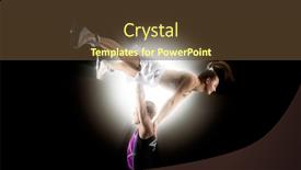  Presentation with figure skating - Theme having duo-figure-skating-in-action background and a tawny brown colored foreground