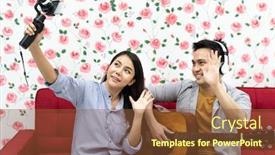  Presentation with duo - PPT theme enhanced with duo-singer-do-vlog-live background and a tawny brown colored foreground