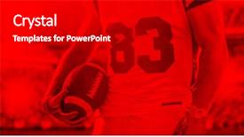  Presentation with football lights - Amazing PPT layouts having duo toned american football player backdrop and a  colored foreground
