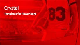  Presentation with football lights - PPT theme with duo toned american football player background and a  colored foreground