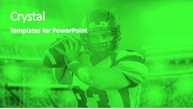  Presentation with football lights - Presentation design having duo toned american football player background and a shamrock green colored foreground