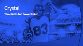  Presentation with american football - Audience pleasing presentation theme consisting of duo toned american football player backdrop and a cobalt blue colored foreground