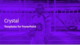  Presentation with american football - Amazing presentation having duo toned american football player backdrop and a purple colored foreground