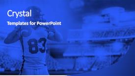  Presentation with football lights - Presentation theme consisting of duo toned american football player background and a cobalt blue colored foreground