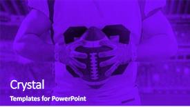  Presentation with american football - Cool new theme with duo toned american football player backdrop and a violet colored foreground