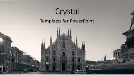  Presentation with king - Presentation theme with duomo in italian in milan background and a light gray colored foreground