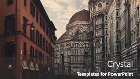  Presentation with italy - Beautiful PPT theme featuring duomo santa maria del fiore in florence italy closeup view backdrop and a dark gray colored foreground