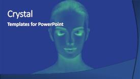  Presentation with young healthy people - Slide set consisting of duotone - beautiful face of young background and a ocean colored foreground