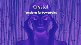  Presentation with beautiful young woman getting face - Presentation theme consisting of duotone - beautiful face of young background and a royal blue colored foreground